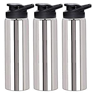 Kuber Industries Stainless Steel 3 Pieces Fridge Water Bottle Set with ...