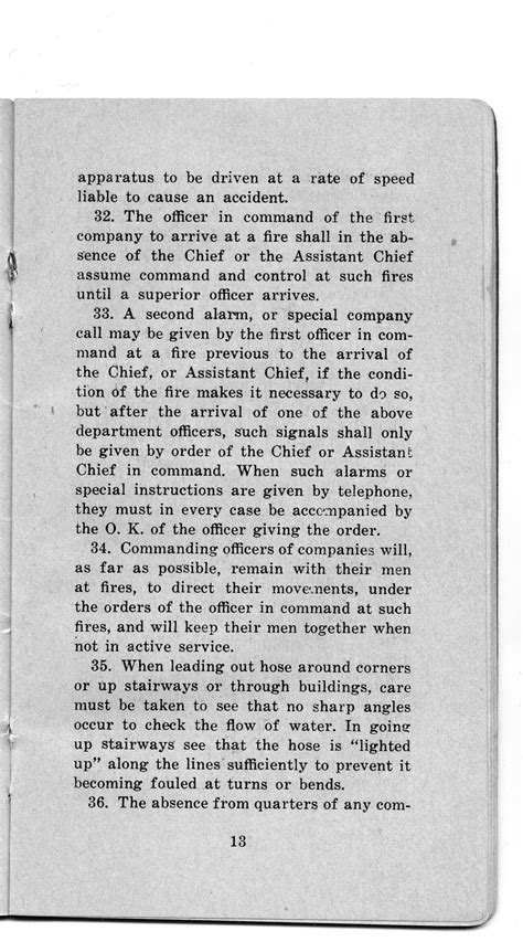 Fire Department Rules and Regulations