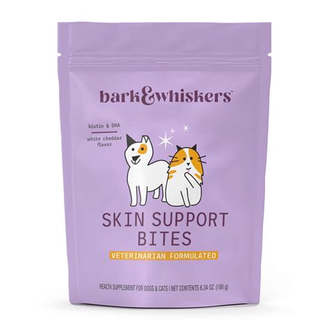 Bark & Whiskers Skin Support Bites for Dogs & Cats Cheddar Cheese -- 6. ...