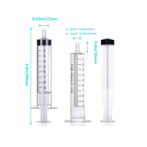 5 Pack 10ml/cc Plastic Syringe with Needle, Liquid | Ubuy India