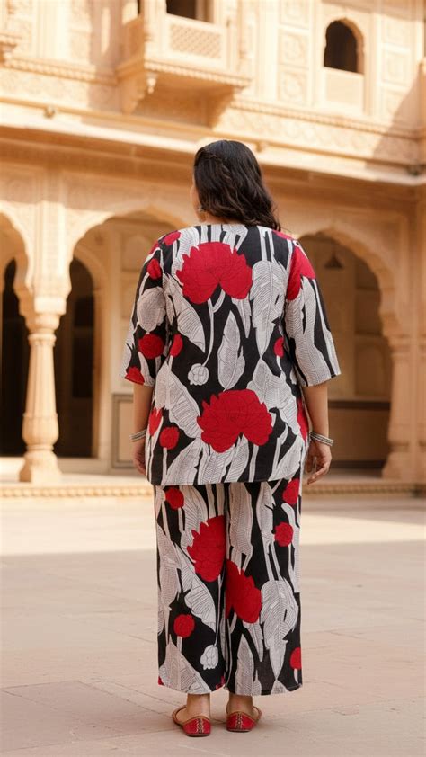 Plus Size Red & White Cotton Co-ord Set – Comfortable Everyday Wear fo ...