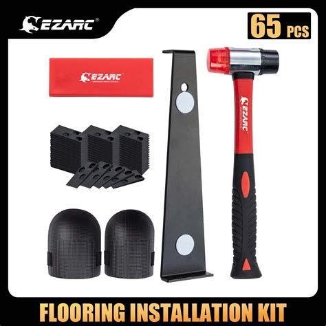 EZARC Wood & Laminate Flooring Installation Kit: 60 Spacers, Pull Bar ...