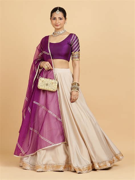 Zainab Anisha 4-Pc Lehenga Set x Tyohaar | Oyster Grey Lehenga, Purple ...
