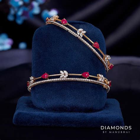 Buy Real Diamond Bangle Online | Real Diamond Bangle by Manubhai.