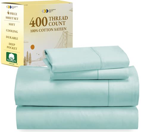 California Design Den 400 Thread Count 100% Cotton Sheets, King Size ...