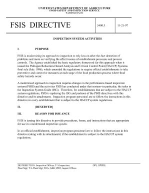 Fillable Online fsis usda form 5400 Fax Email Print - pdfFiller