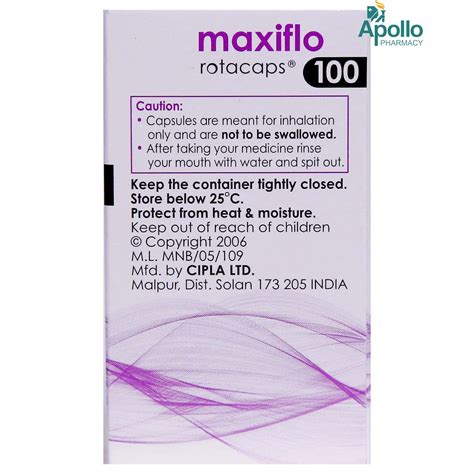 Maxiflo 100 Rotacaps Price, Uses, Side Effects, Composition - Apollo ...