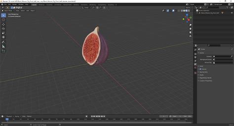3D Black Mission Fig Fruit Half model | 3D Molier International