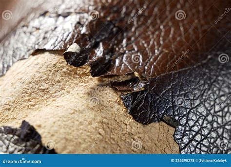Shabby and Worn Brown Faux Leather Texture Background with Cracks and ...