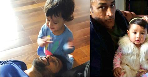 These Pictures Of Baby Ziva Playing With Daddy Dhoni Are The Cutest ...
