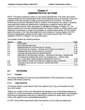 Fillable Online fda chapter 5 administrative actions food and drug ...