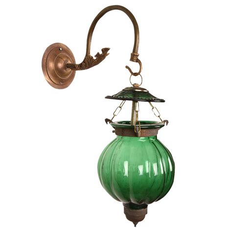 Green Melon Shaped Glass Lamp