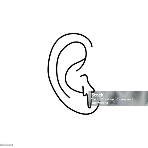 Bleeding From The Ear Color Line Icon Injuries Concept Stock ...
