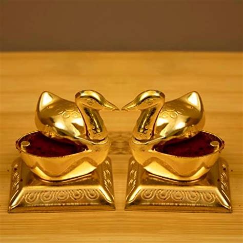Buy Collectible India Metal Golden Finish Chandan Roli Box Double ...