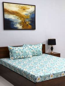 Bombay Dyeing 144 TC Microfiber Queen Floral Flat Bedsheet - Buy Bombay ...