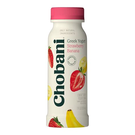Chobani Greek Yogurt Drink, Strawberry Banana 7 Oz Bottle - Walmart.com
