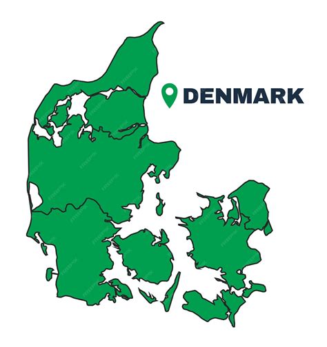 Denmark simple flat vector illustration map | Premium Vector