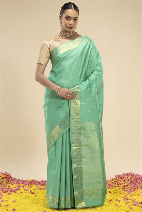 Buy Anudhyana Rudraksh Motif Pure Silk Kanjeevaram Saree Online – Nalli ...