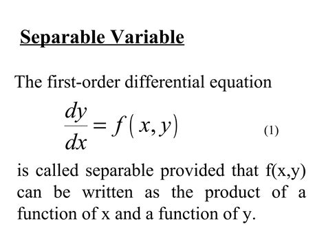 Image result for First Order Separable Differential Equation