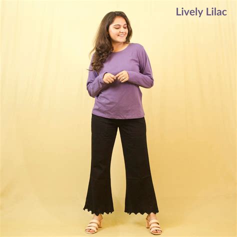 Order Trendy Lively Lilac Full-Sleeve T-Shirt for Women – GlamZei