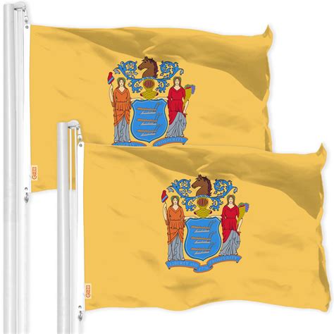 G128 2 Pack: New Jersey NJ State Flag | 3x5 Ft | LiteWeave Pro Series ...