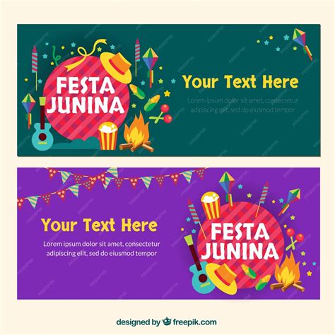 Festa junina banners in flat design | Free Vector