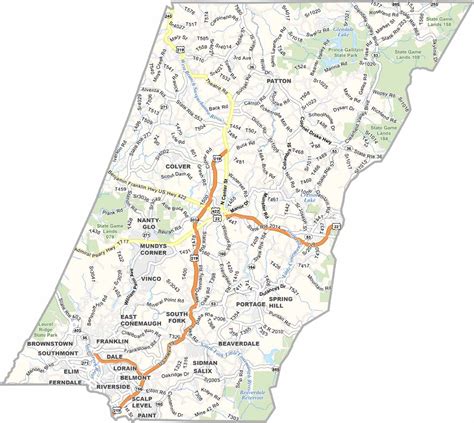 Cambria County Map, Pennsylvania - US County Maps