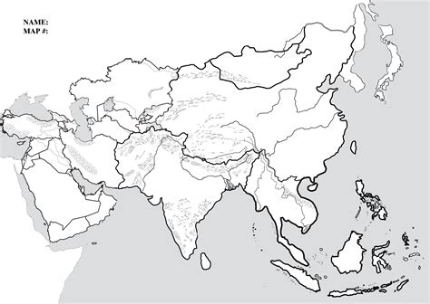 4 Free Printable Physical Map of Asia in Detailed | World Map With ...