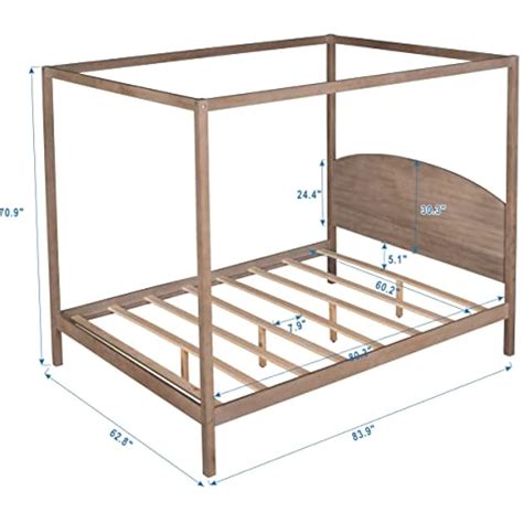 Harper & Bright Designs Queen Canopy Bed with | Ubuy India