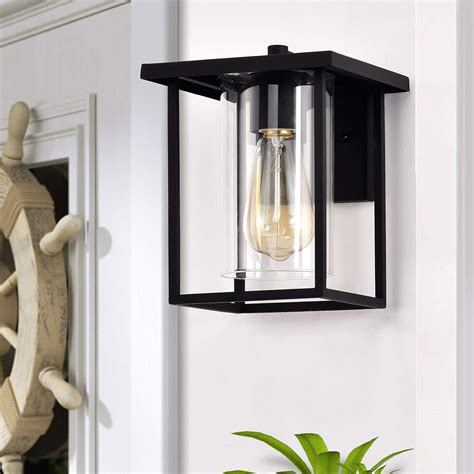 Buy Porch Light Outdoor Wall Lantern Sconce 1-Light Matte Black Armed ...