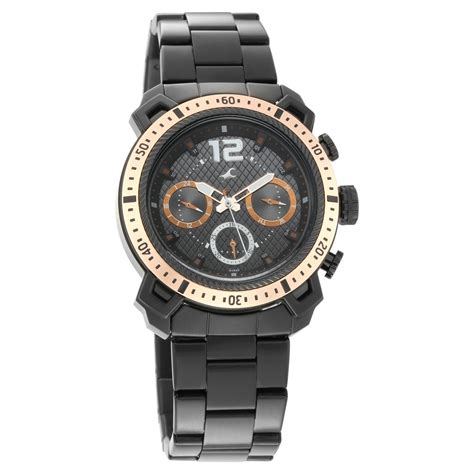 Buy Online Fastrack All Nighters Quartz Analog Black Dial Stainless ...