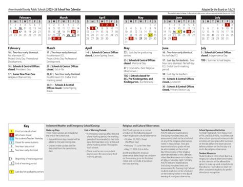Anne Arundel County Schools Calendar 25-26 [PDF] - EduCounty