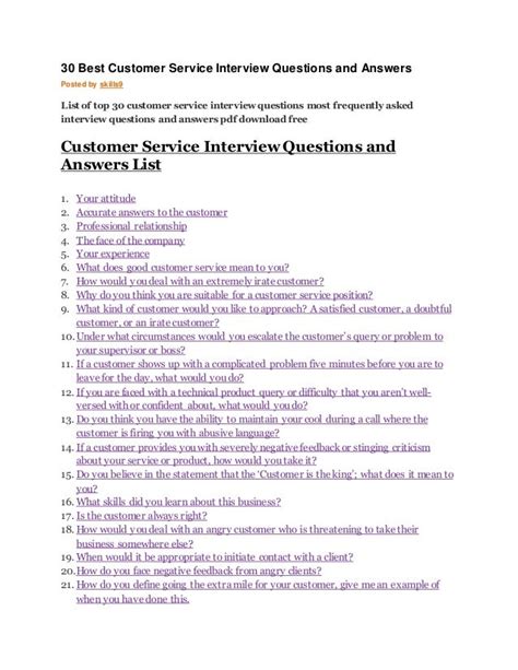 Customer Service Interview Questions Answers 的图像结果