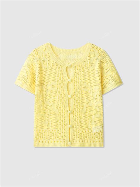 Casual Solid Color Crew Neck Short Sleeve Knit Top | SHEIN USA