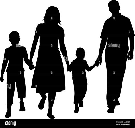African American Family Silhouette