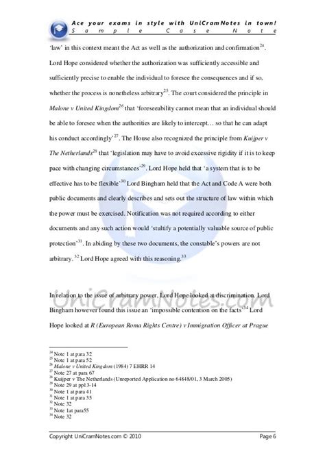 Image result for Example of Legal Case Notes