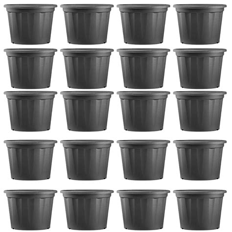 Hug A Plant |Heavy Duty Plastic Planter Pots(Black,6Inch,Pack of 20 ...