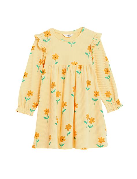Buy Pure Cotton Floral Frill Dress at Marks & Spencer