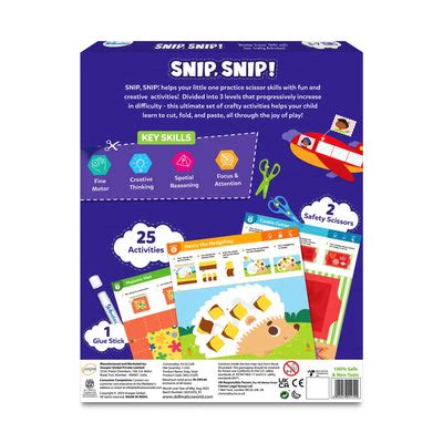 Skillmatics Snip Snip Art & Craft Activity Kit for Kids Ages 3-7, Child ...