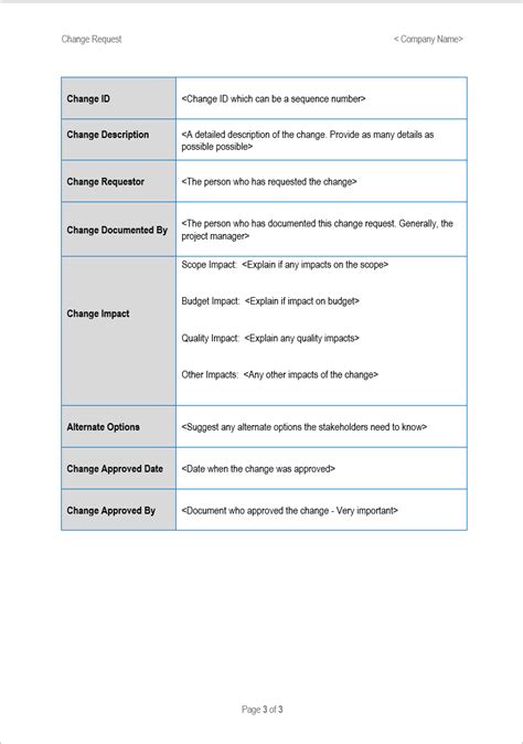 Change Request Word Template – ITSM Docs - ITSM Documents & Templates