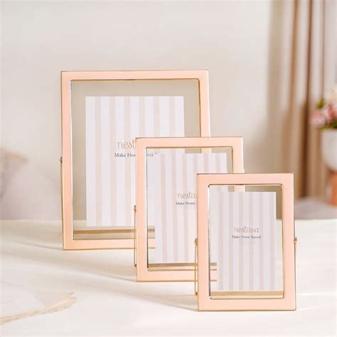 Set Of 3 Luxury Tabletop Photo Frames Peach Online - Premium Photo ...
