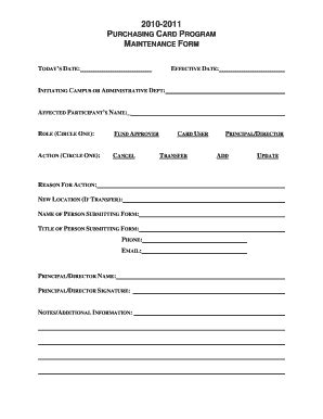 Fillable Online lisd CARD USER MAINTENANCE FORM - lisd Fax Email Print ...