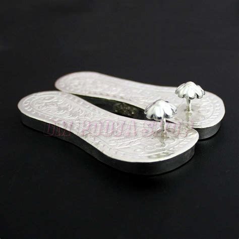 Silver Laxmi Charan Paduka Buy online Pure Silver Foot Print from Om ...