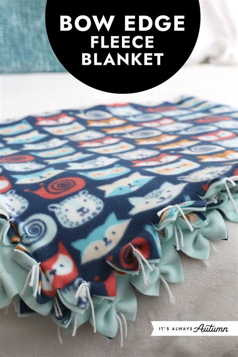 No Sew Fleece Blanket with a Bow Edge | No sew fleece blanket, Fleece ...