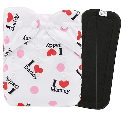 Babymoon 1 Cloth Diaper with 5Layers Grey Insert Premium Adjustable Re ...