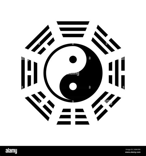 Yin Yang bagua symbol. Tai Chi pattern. Bagua - symbol of Taoism. Vector religious illustration ...