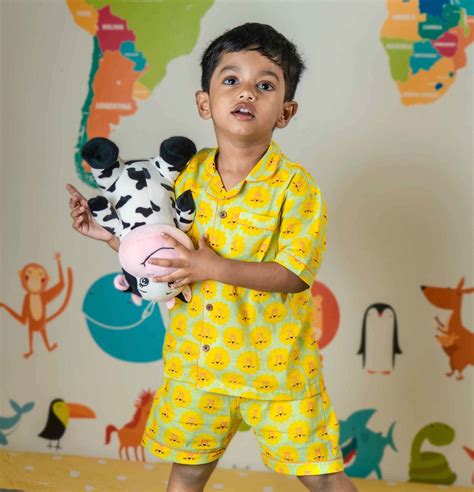 Lion Shorts Pajama Set for Boys – littlellama.in