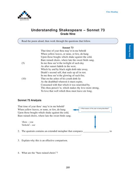 Sonnet 73 LTF | Lecture notes English Literature | Docsity
