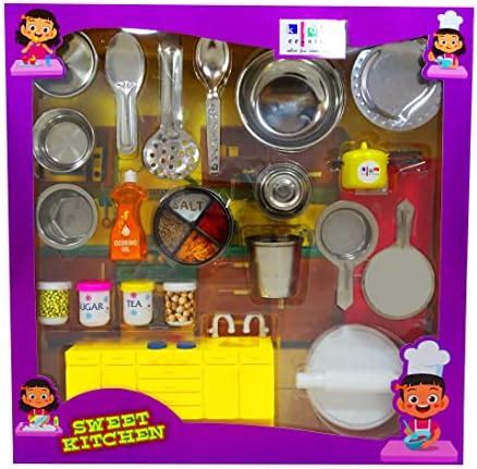 Buy Johnnie Boy Steel Kitchen Role Play Cooking Set BIS Certified Non ...