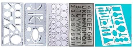 FIRST CLICK Shapes Stencil 10x24 cm/Parabola Templates 10x19.6 cm/Art ...